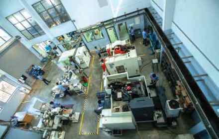 Aerial view of the CNC manufacturing floor at Mac Precitec India Private Limited
