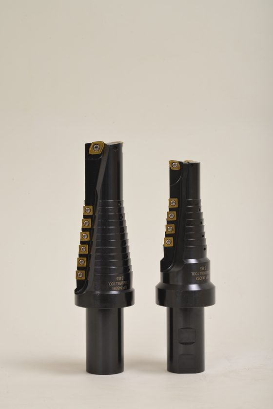 Two stepped tool holders, paired