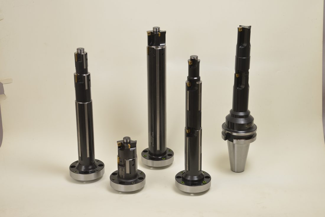 Assorted drills and flanged tool holders